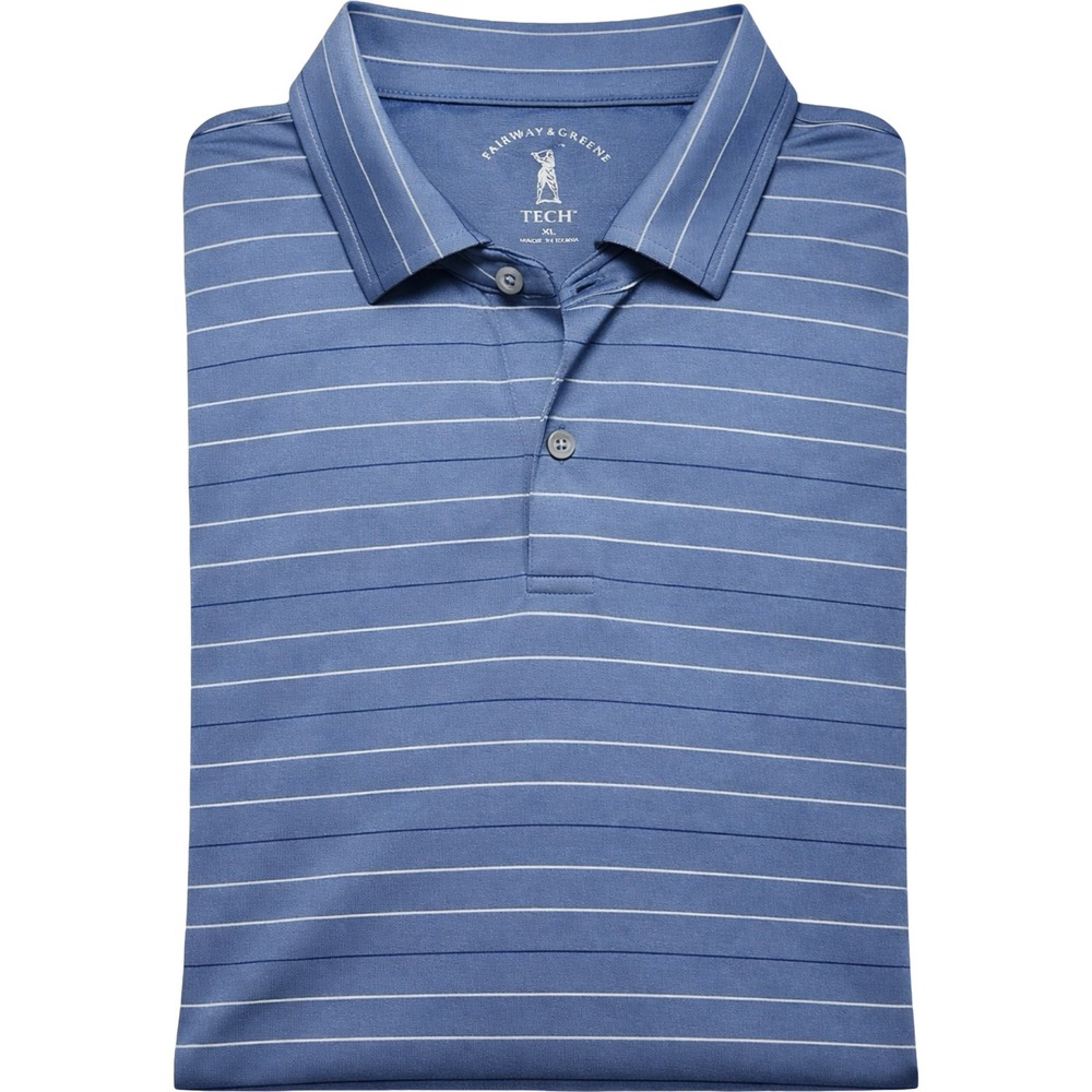 Fairway & Greene Tech Men XL Striped Golf Polo Muirfield Village Country Club